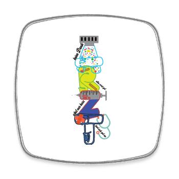 Motif du médecin - Magnet carré - blanc - Devant