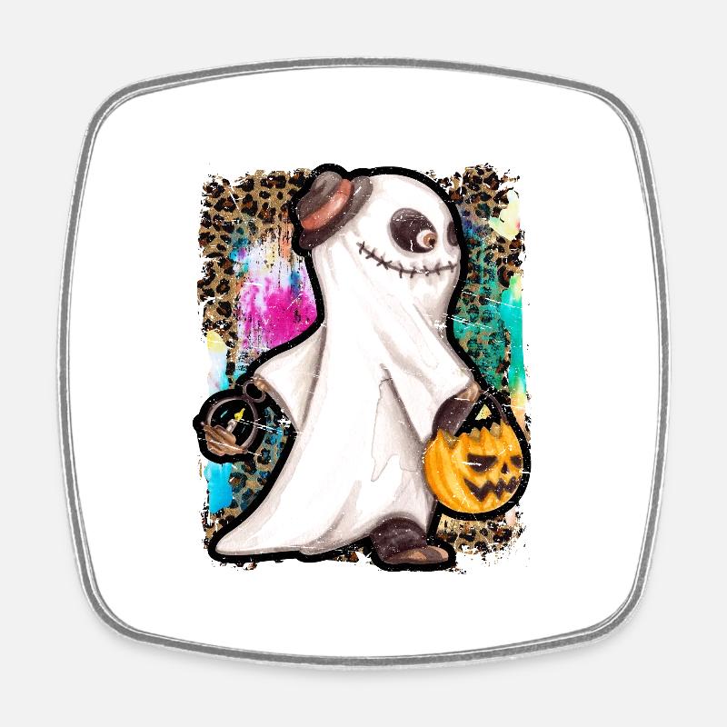 Halloween Zombie Ghost Tie Dye - Square fridge magnet - white