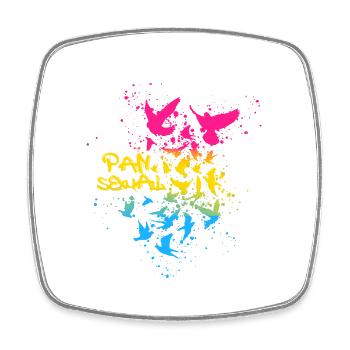 pansexuall,doves,birds,LGBT,colorful,graffiti - Viereckiger Kühlschrankmagnet - Weiß - Vorne