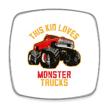 Cet enfant aime les Monster Trucks - Magnet carré - blanc - Devant