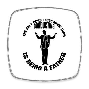 Conductor Papa Gift Conductor Dad Music Father - Square fridge magnet - white - Front