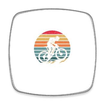 It's Just a Hill Get Over It Funny MTB Mountain - Square fridge magnet - white - Front