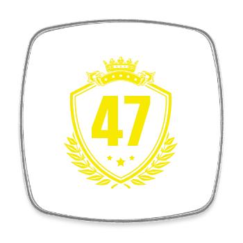 47 Nombre d’armoiries - Magnet carré - blanc - Devant