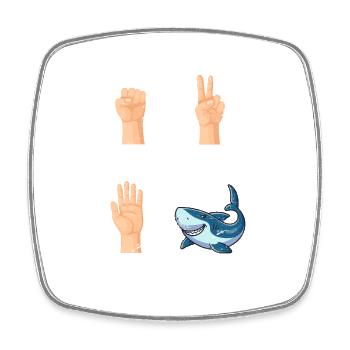 Rock Paper Scissors Nothing Beats Sharks Funny Sha - Square fridge magnet - white - Front