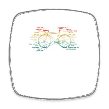 Fahrrad Biker Radfahren Anatomie Rennrad Teile Rad - Viereckiger Kühlschrankmagnet - Weiß - Vorne