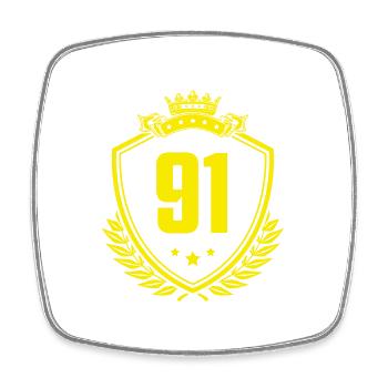 91 Nombre d’armoiries - Magnet carré - blanc - Devant