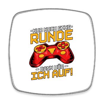 Zocken Gaming Nur Noch Eine Runde Dann Höre Ich - Viereckiger Kühlschrankmagnet - Weiß - Vorne