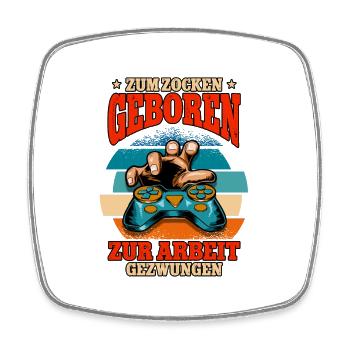 Zocken Gaming - Square fridge magnet - white - Front