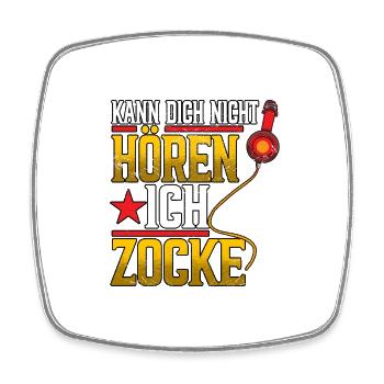Zocken Gaming Kann Dich Nicht Hören Ich Zocke - Viereckiger Kühlschrankmagnet - Weiß - Vorne