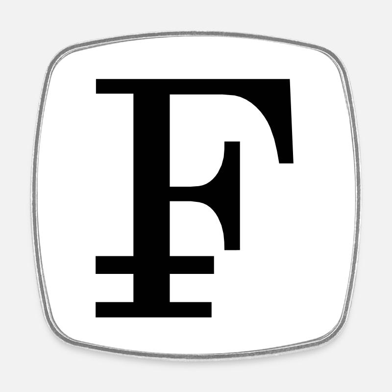 Swiss franc, stability and security - Square fridge magnet - white