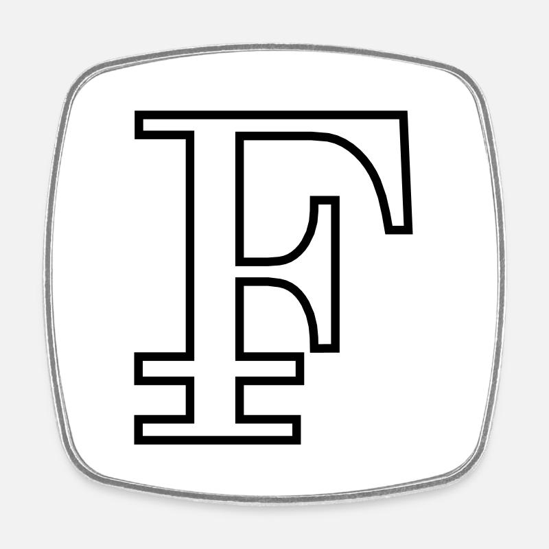 Franconian outline black - Square fridge magnet - white