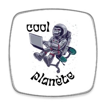cool planète t-shirt cadeau homme femme humour - Magnet carré - blanc - Devant