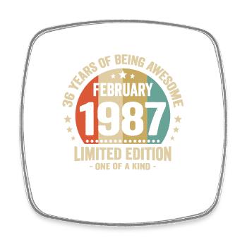 36 Years Of Being Awesome Since February 1987 - Square fridge magnet - white - Front