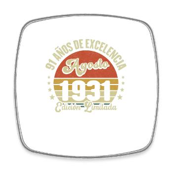 91 Ans Anniversaire Vintage Né(e) en Août 1931 - Magnet carré - blanc - Devant