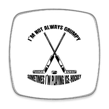 Hockey sur glace Sports d’hiver Cadeau d’équipe de hockey sur glace - Magnet carré - blanc - Devant