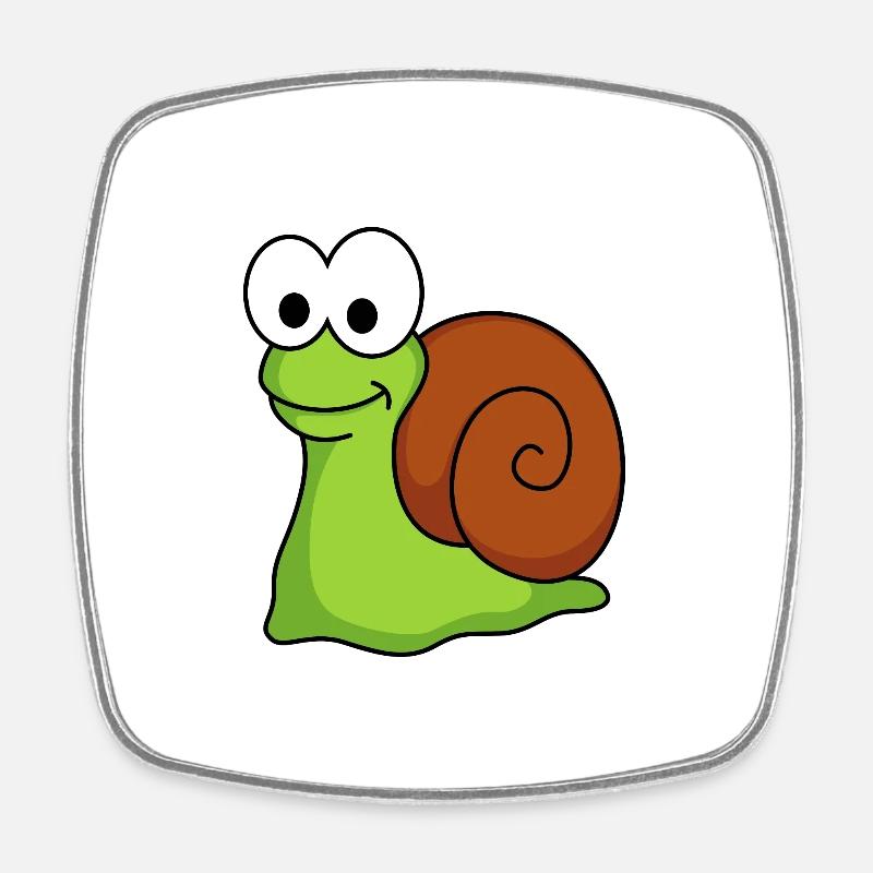 Escargot Comic Animal - Magnet carré - blanc