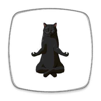 Drôle de yoga british shorthair cat - Magnet carré - blanc - Devant