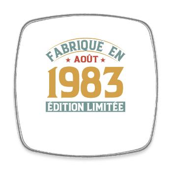 Né en août 1983 - Magnet carré - blanc - Devant