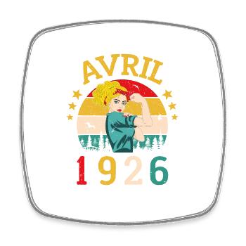 Avril 1926 Anniversaire Idée Cadeau Vintage 1926 - Magnet carré - blanc - Devant