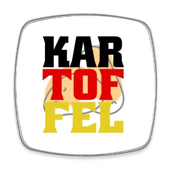 Deutsche Kartoffel - Parodie Scherz Nationalflagge - Viereckiger Kühlschrankmagnet - Weiß - Vorne