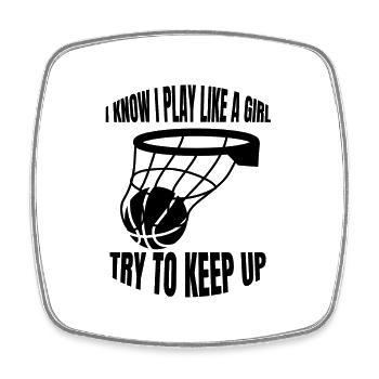 Basketballerin Basketball Frau Basketballliebhaber - Viereckiger Kühlschrankmagnet - Weiß - Vorne