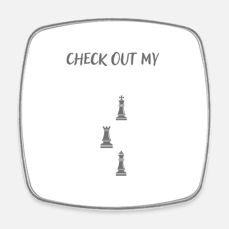 Check Out My Six Pack Chess Gift For Chess Lover - Viereckiger Kühlschrankmagnet - Weiß