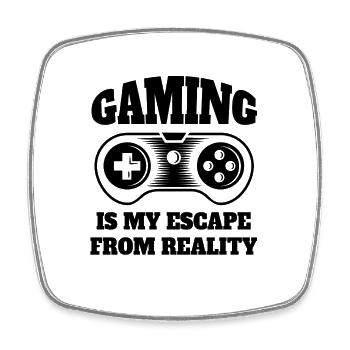 Gamer Funny Gambler Saying Gamble Gift Gaming - Square fridge magnet - white - Front