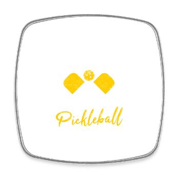 Cette fille court sur pickleball et café femmes moth - Magnet carré - blanc - Devant