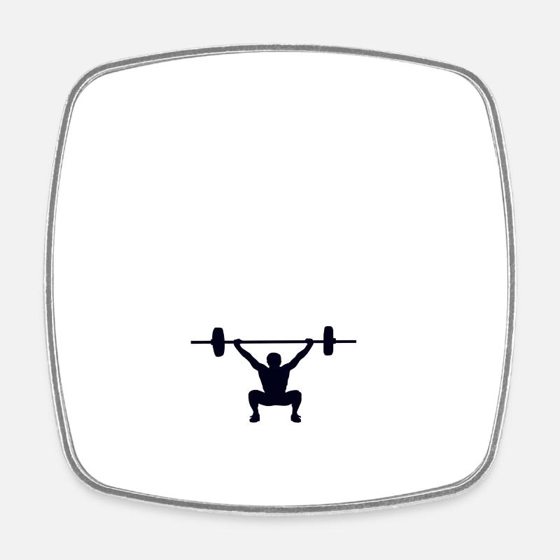 squats gym quote - Square fridge magnet - white