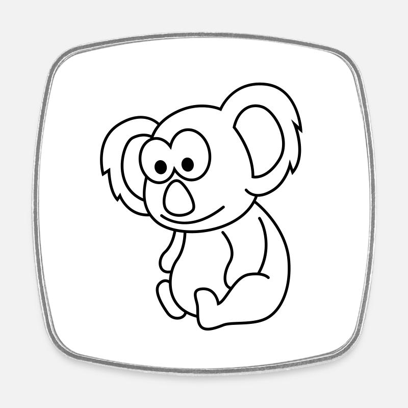 Koala Comic Animal - Magnet carré - blanc