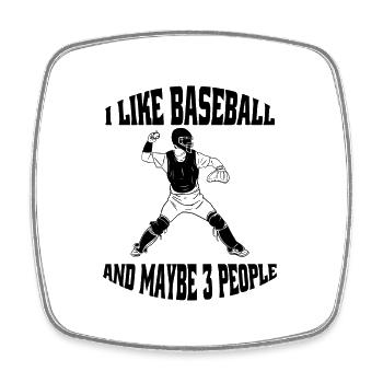 Baseball Baseball Lover Gift Baseball Game - Square fridge magnet - white - Front