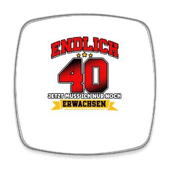 Vor 40 Jahren war ich mal der schnellste 40. - Viereckiger Kühlschrankmagnet - Weiß - Vorne
