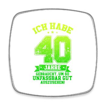 Vor 40 Jahren war ich mal der schnellste 40. - Viereckiger Kühlschrankmagnet - Weiß - Vorne