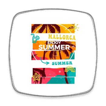 Mallorca Sommer Sonne Strand Meer Palmen Urlaub - Viereckiger Kühlschrankmagnet - Weiß - Vorne