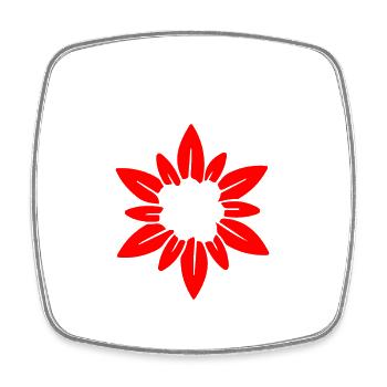 Swiss gentian - Square fridge magnet - white - Front