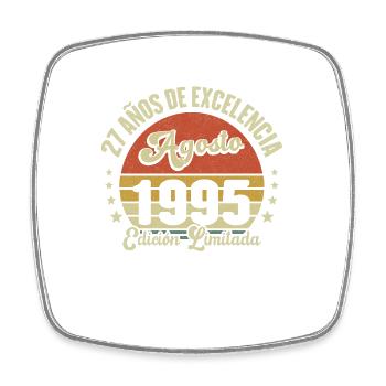 27 Ans Anniversaire Vintage Né(e) en Août 1995 - Magnet carré - blanc - Devant
