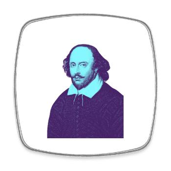 William Shakespeare - Mein Theater - Viereckiger Kühlschrankmagnet - Weiß - Vorne