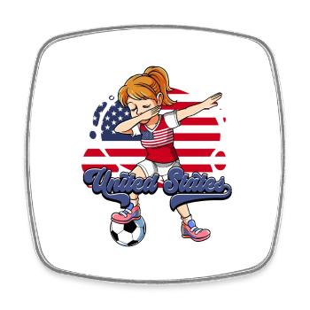 Usa Fußball - Viereckiger Kühlschrankmagnet - Weiß - Vorne