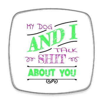 fun american flag beagle dog lover adorable beagle - Square fridge magnet - white - Front