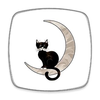 Cat - Square fridge magnet - white - Front