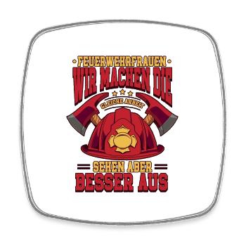 Feuerwehrfrauen Feuerwehrfrau - Viereckiger Kühlschrankmagnet - Weiß - Vorne