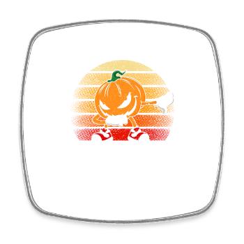 Halloween Dabbing Creepy Pumpkin Jack O Lantern - Square fridge magnet - white - Front