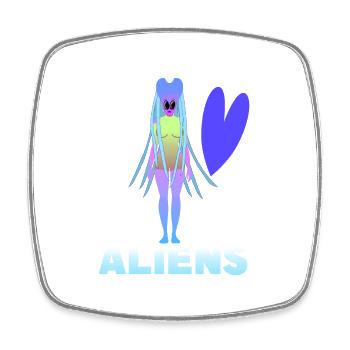 J’aime les extraterrestres - Magnet carré - blanc - Devant