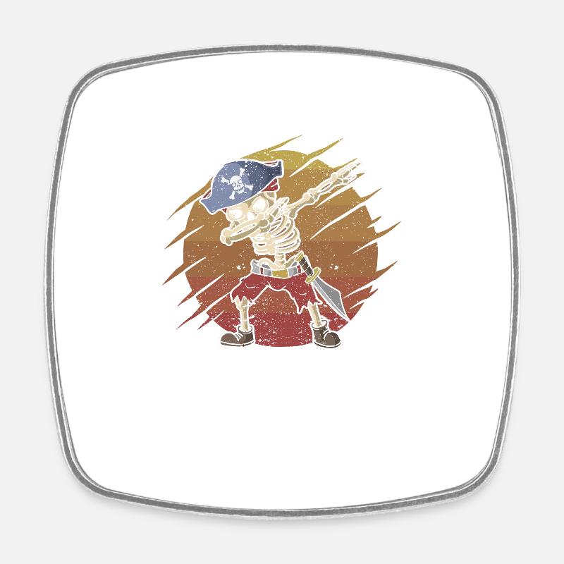 Halloween Dabbing Pirate Squelette Drôle Dab Danse - Magnet carré - blanc