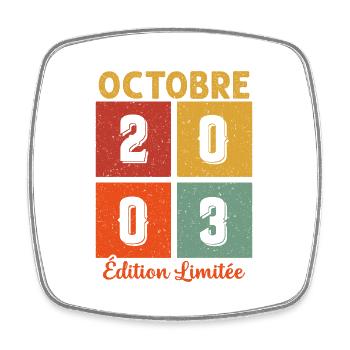 Octobre 2003 Vintage - Magnet carré - blanc - Devant