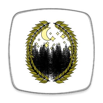 Wilderness Nature Stars Starry Sky Forest Firs - Square fridge magnet - white - Front