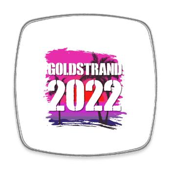 Goldstrand 2022 - Viereckiger Kühlschrankmagnet - Weiß - Vorne