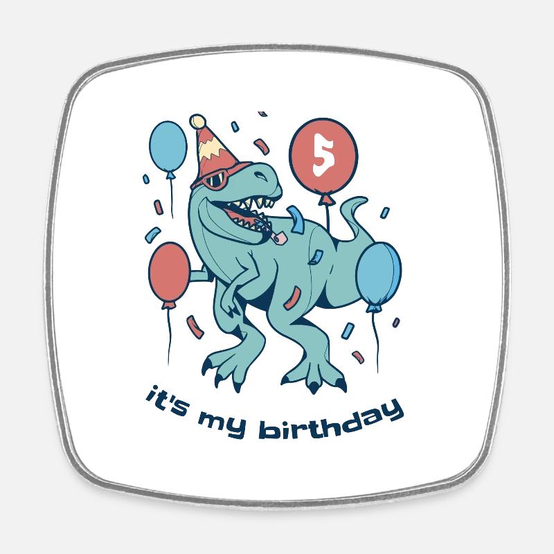 C’est mon anniversaire Dino - Magnet carré - blanc