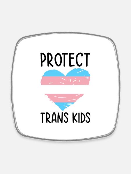Protect Trans Kids Lgbtq Rainbow Pride Diversity Q - Viereckiger Kühlschrankmagnet - Weiß