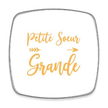 Oui je suis la Petite soeur de la Grande ! - Magnet carré - blanc - Devant